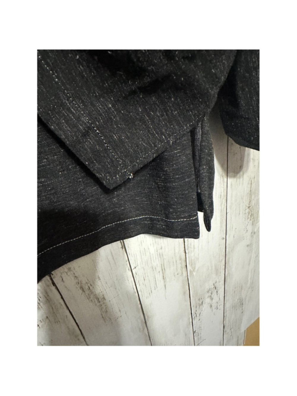 NWT Max Studio Size L Heather Black Linen Blend Roll Tab Utility Blouse - Picture 6 of 8